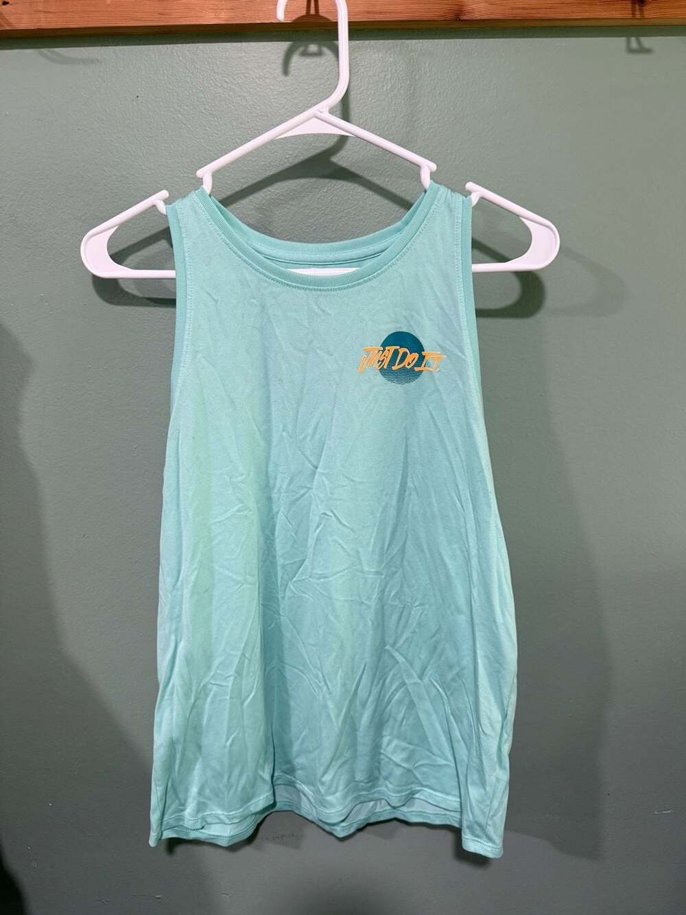 Nike The Nike Tee Tank Top Size M Blue Just Do It Dri-FIT